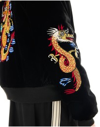 THE TALES - Tokyo Dragon Embroidered Velvet Bomber Jacket