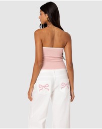 EDIKTED - Kacey Strapless Waffle Top
