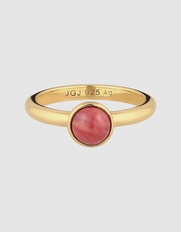 Elli Jewelry - Ring Agate 925 Sterling Silver Gold-Plated