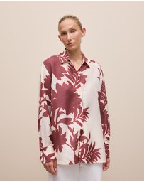 Trenery - Roselle Relaxed Shirt in Red Mahogany