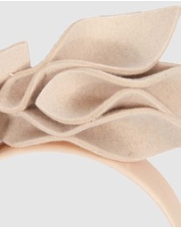 Max Alexander - Felt Beige Winter Racing Fascinator