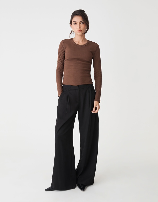 Forcast - Arden Mid Rise Pleated Pants