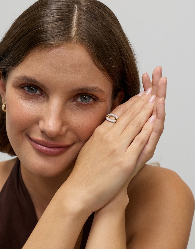 Michael Hill - Luxe Links Ring with Cubic Zirconia in 18kt Vermeil
