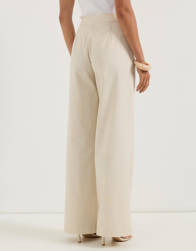 Atmos&Here - Ayla Linen Blend Pants With Bead Tie Detail