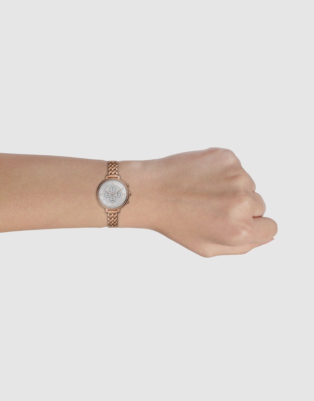 Fossil - Monroe HR Rose Gold-Tone Hybrid Smartwatch FTW7037