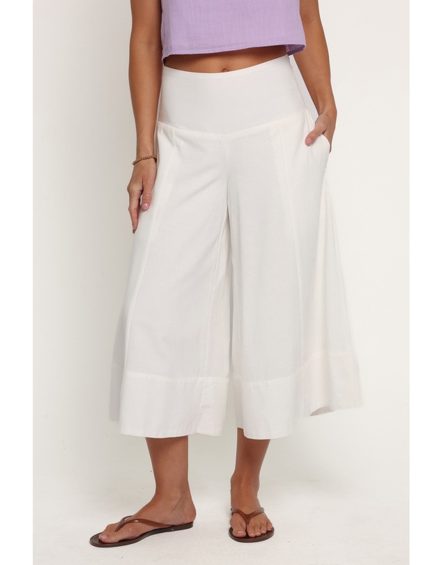 Petal & Pup - Enderley Wide Leg Culotte Pants - White