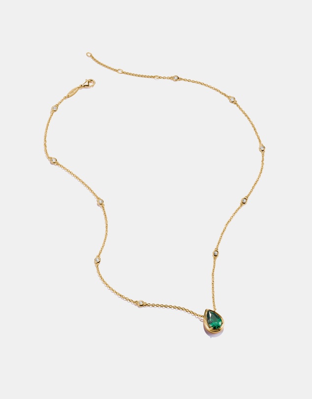 THOMAS SABO - THOMAS SABO Necklace with Green Teardrop Stone