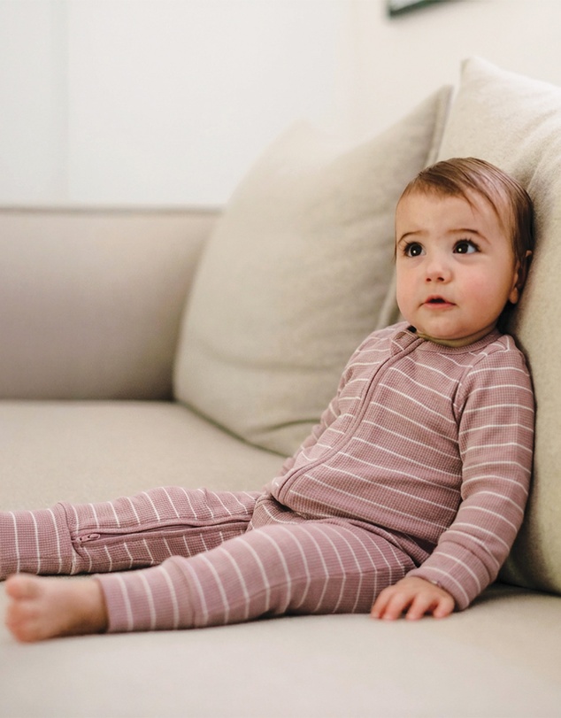 Kynd Baby - Organic Cotton Waffle in Woodrose Stripe
