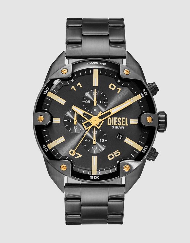 Diesel - Spiked Gun-Metal Chronograph Watch