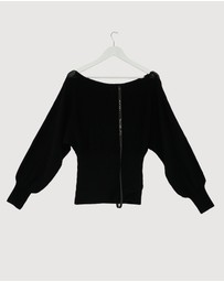 Revibe - Repaired Minima Esenciales Oriel Off Shoulder Knit Top - AU 8