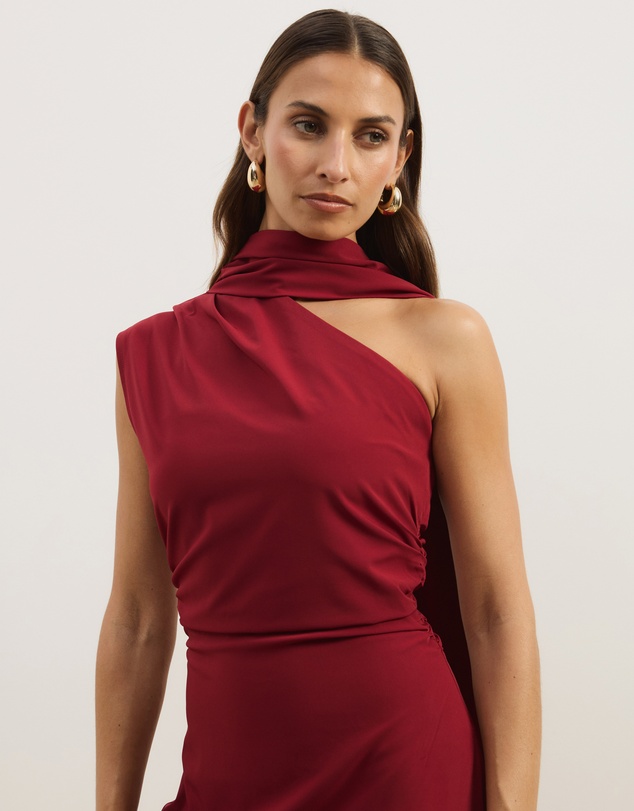 Atmos&Here - Zoey Asymmetrical Scarf Midi Dress
