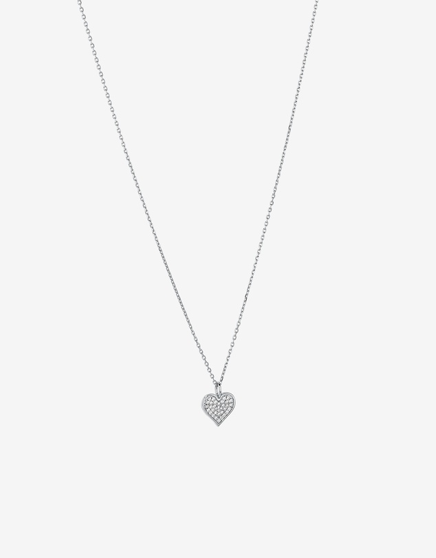 Michael Hill - Cubic Zirconia Closed Heart Pendant Necklace in Sterling Silver