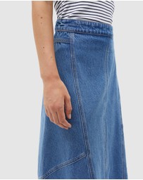 Seed Heritage - Denim Flare Midi Panel Skirt