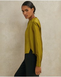 REISS - ATELIER Mina Satin Turn-Lock Top
