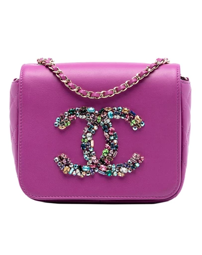 Pre-Loved by Azura Reborn - Pre-Loved Mini Lambskin Giant Crystal CC Flap