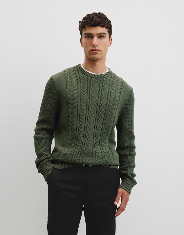 Country Road - Australian Good Earth Cotton Cable Crew Neck Knit
