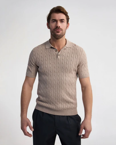 Oxford - Fernando Cable Knit Polo