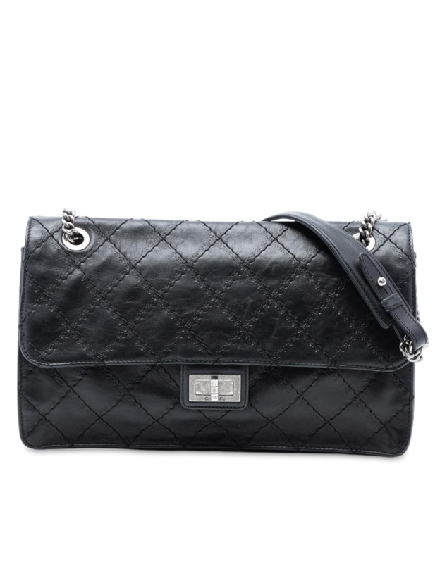 Pre-Loved by Azura Reborn - Pre-Loved Embossed CC Quilted Aged Calfskin Reissue 2.55 Single Flap 227