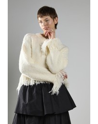 Glamorous - Fringe-Trim Long Sleeve-Jumper