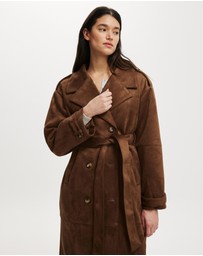 Cotton On - Faux Suede Trench Coat