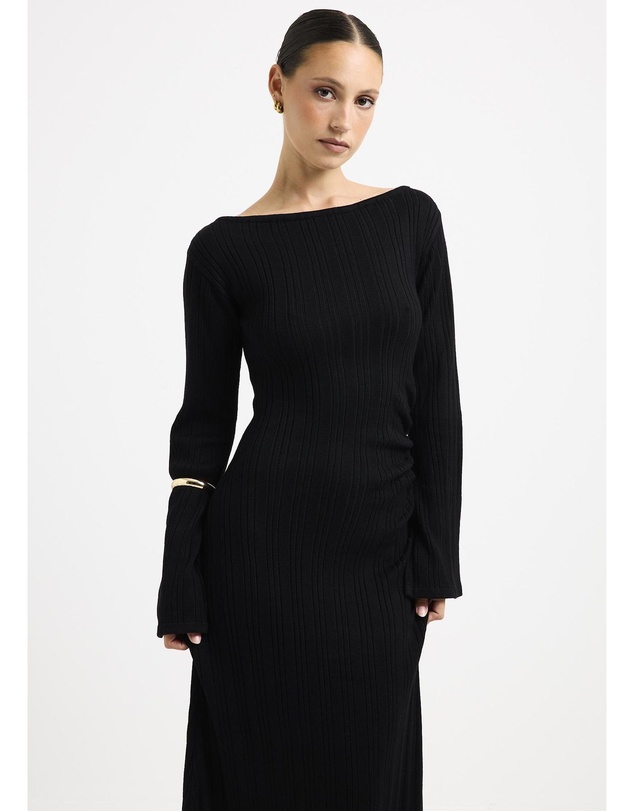 Subtitled - Peyton Off Shoulder Knit Maxi Dress