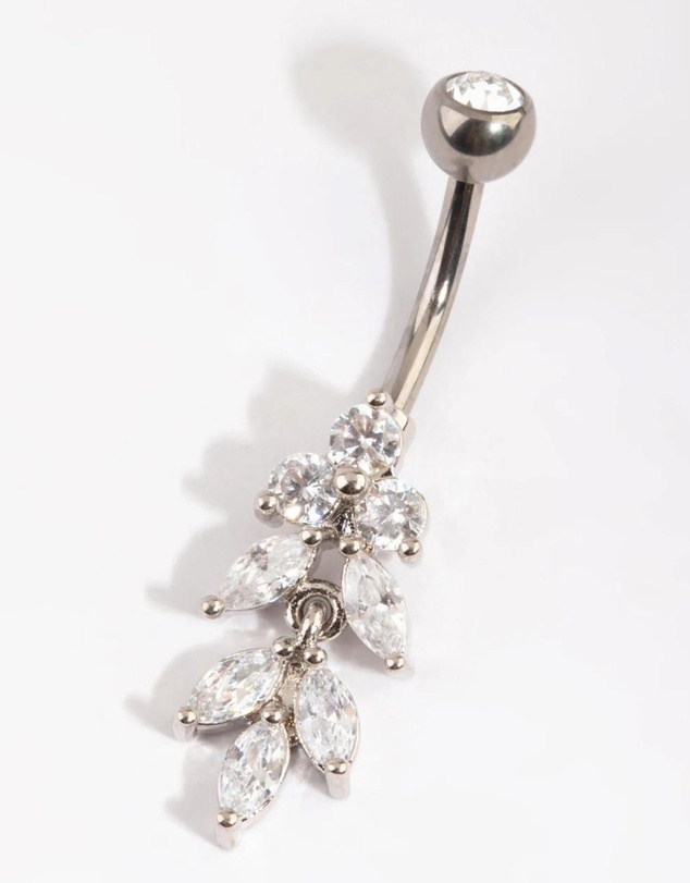 Lovisa - Titanium Marquise Diamante Belly Bar