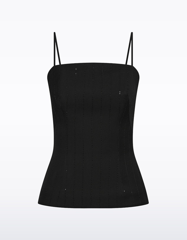 Carla Zampatti - Black Starlight Twill Bustier Top