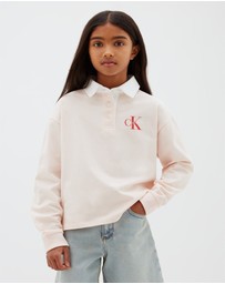Calvin Klein Jeans - Girls Rugby Monologo Longsleeve Polo