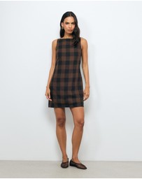 AERE - Inka Linen Gingham Mini Dress