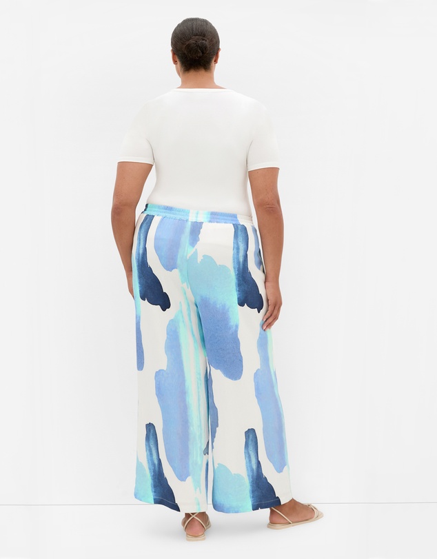 City Chic - Plus size Surface Level Print Pant - light blue