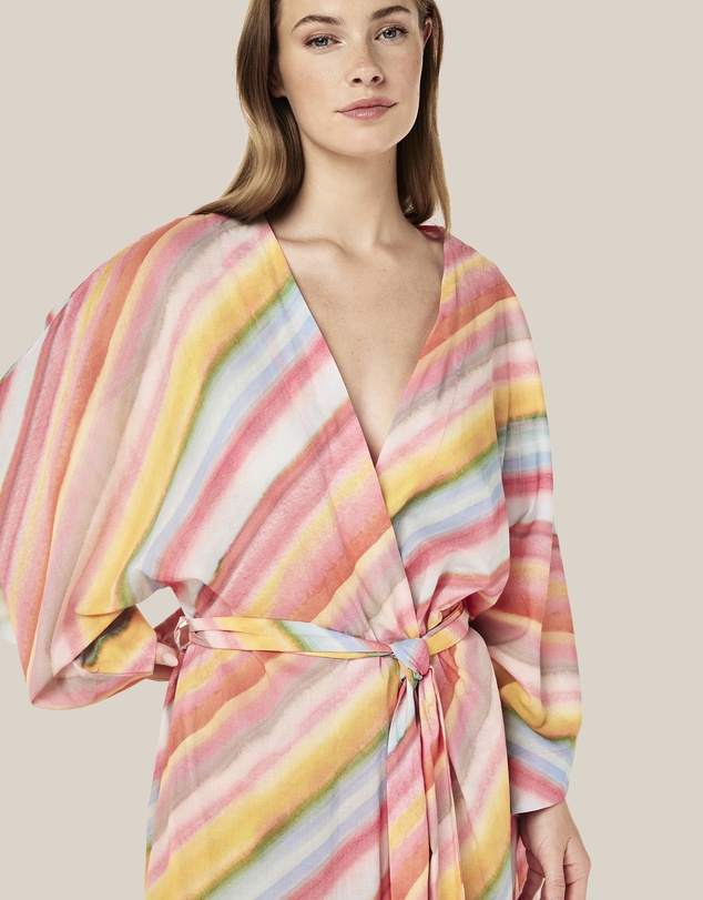 Papinelle - Sophie Stripe Maxi Kimono Robe