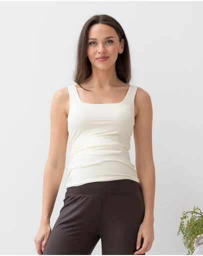 Angel Maternity - Maternity Deluxe Modal Tank in Ivory