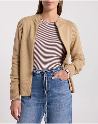 David Lawrence - Zip Thru Merino Cardigan