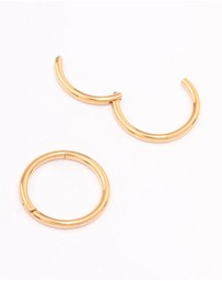 Lovisa - Gold Plated Plain Clicker Earrings 7mm
