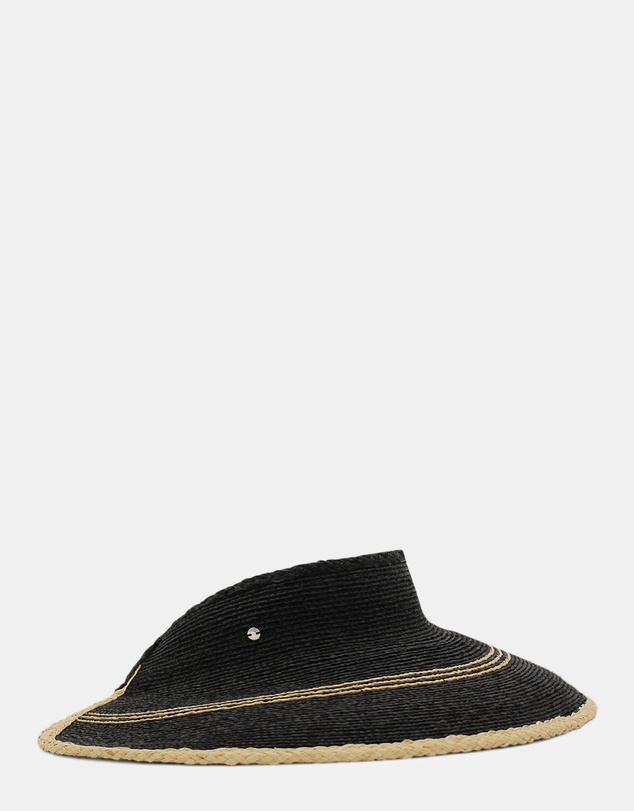 Morgan & Taylor - Eva Braided Raffia Visor in Black