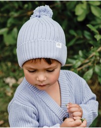 Kynd Baby - Organic Chunky Rib Knit Beanie in Sky Blue