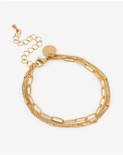 Lovisa - Waterproof Gold Plated Stainless Steel Layered Chain Bracelet