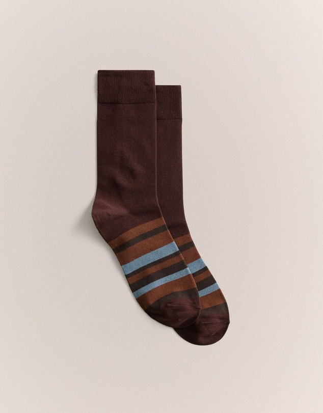 Trenery - Bold Stripe Sock in Espresso