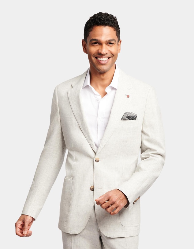 Brooksfield - Subtle Check Linen Blazer