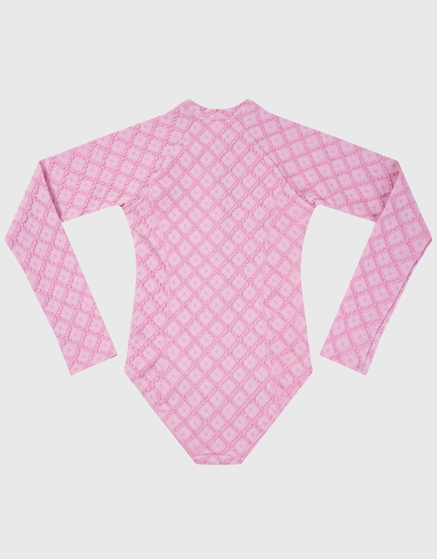 Aqua Blu Kids - Stepping Stones Pink Long Sleeve One Piece - Teens