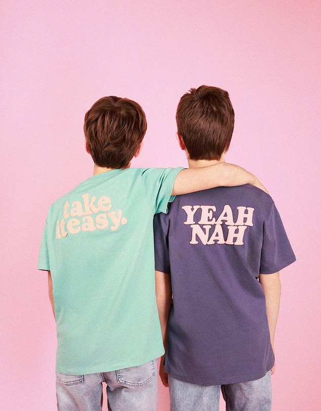 Skwosh - Yeah Nah Kids Slang Tee in Navy