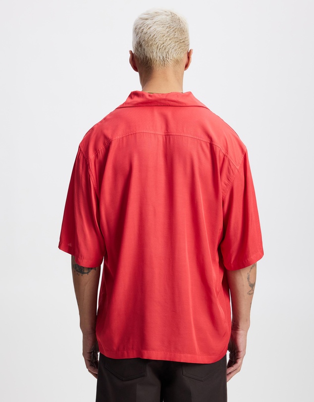 Aries - Ancient Column Satin Viscose Hawaiian Shirt