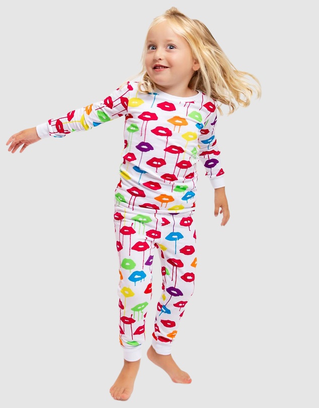 Sant And Abel - Kids Drawbertson Drippy Lips Long PJ Set