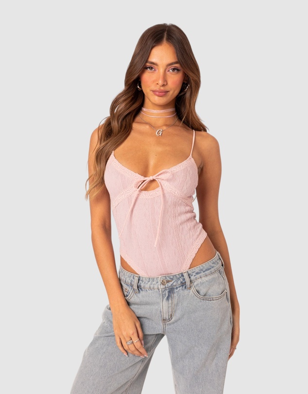 EDIKTED - Lacey knit cut out bodysuit
