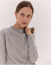 Cloth & Co. - The Funnel Neck Top | Earl Grey