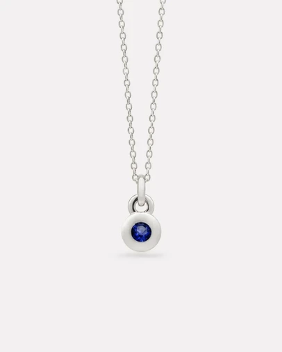 Najo - September Silver & Sapphire Birthstone Necklace