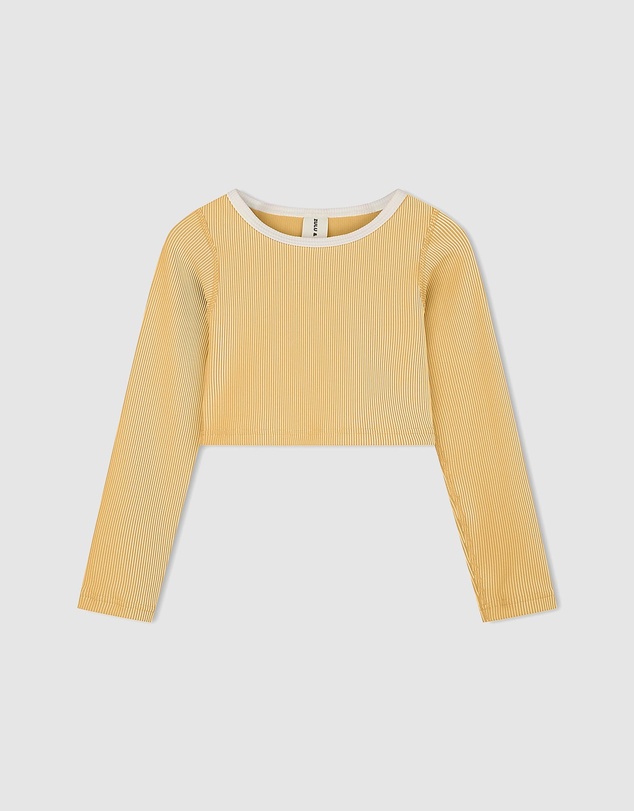 Zulu & Zephyr Mini - Mini Stripe Rib Crop Rashie - Kids-Teens