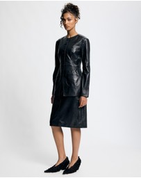 Lover - Hollis 100% Leather Midi Skirt
