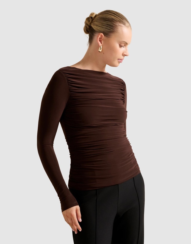 Forever New - Monica Ruched Boat Neck Top