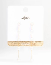 Lovisa - Gold Plated Freshwater Pearl Long Drop Earrings